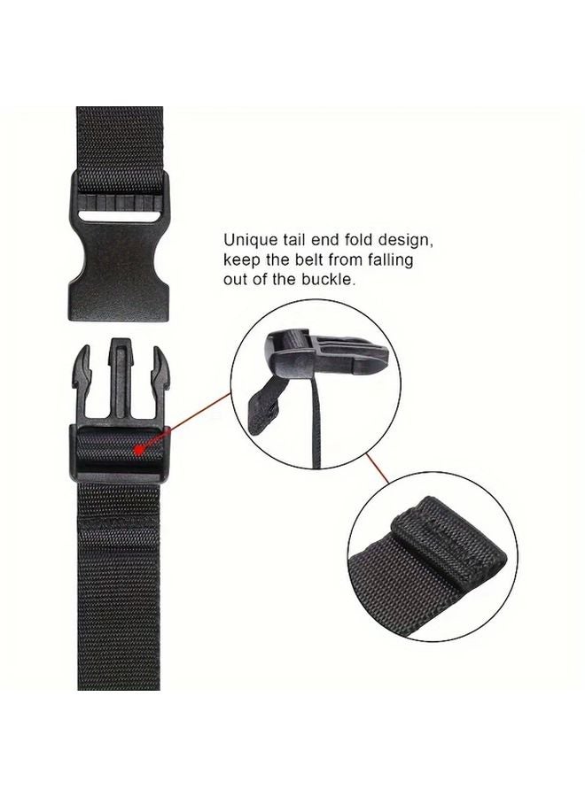 Heavy Duty Adjustable Utility Straps Quick Release Buckle Black 3pcs - Image 4