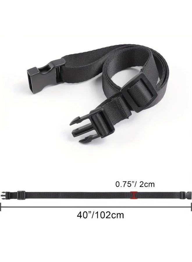 Heavy Duty Adjustable Utility Straps Quick Release Buckle Black 3pcs - Image 3