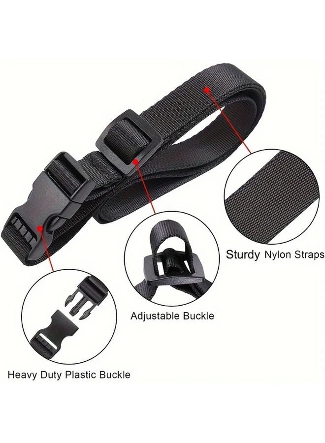 Heavy Duty Adjustable Utility Straps Quick Release Buckle Black 3pcs - Image 5