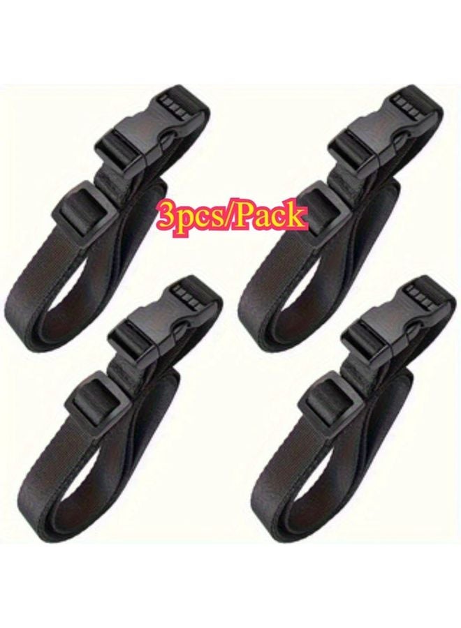 Heavy Duty Adjustable Utility Straps Quick Release Buckle Black 3pcs - Image 1