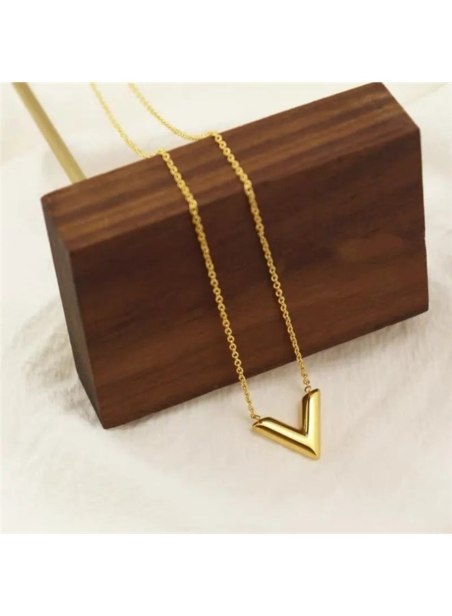 V-Shaped Pendant Necklace For Women and Girls Trendy Fashion Accessories with a Unique Minimalist Vibe Fashion Jewelry Dress - Image 2