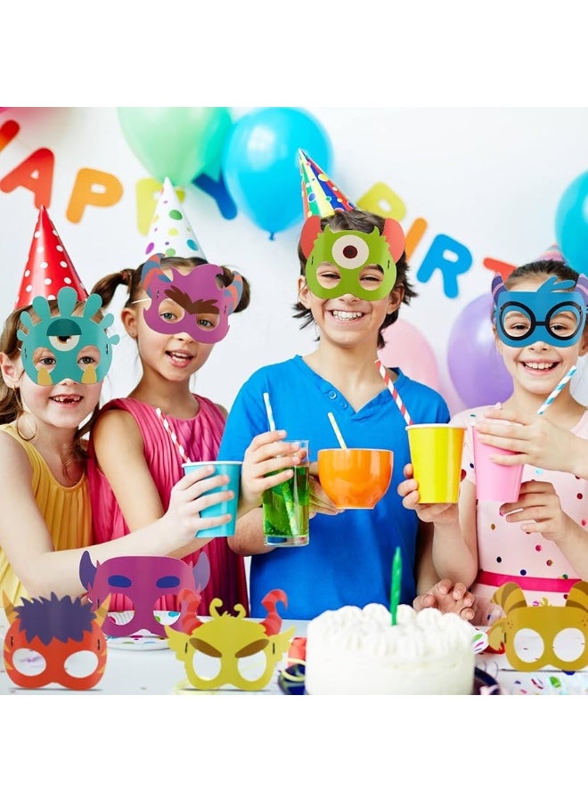 Marsui 32 Pcs Masks with Monster Pattern for Kids Mask of Monster Pattern Themed Party Favors Birthday Supplies Kids Boys Girls Little Costumes Dress up Cosplay Baby Shower Photo Props, 16 Styles - Image 1