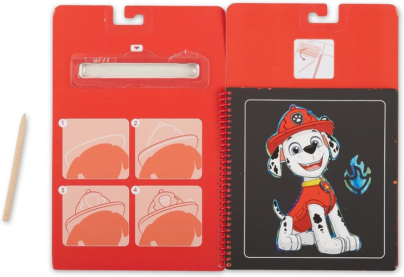 Melissa & Doug لوحة فن الخدش من ميليسا ودوج - باترول PAW - مارشال - 10 لوحات خدش مع قلم خشبي - Image 3