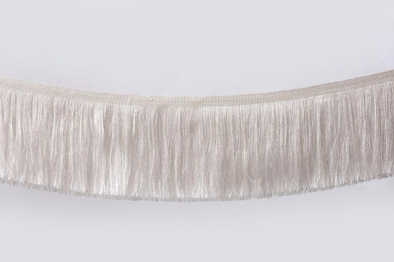 PREMDAS LACES Premdas Lace Fringe Trim Lace Polyerter Fibre Tassel 6Inch Wide 10 Yards Long For Clothes Accessories Latin Wedding Dress Diy Lamp Shade Decoration Pack Of 1 Off White - Image 1