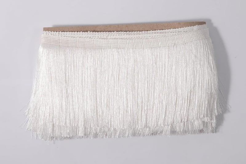 PREMDAS LACES Premdas Lace Fringe Trim Lace Polyerter Fibre Tassel 6Inch Wide 10 Yards Long For Clothes Accessories Latin Wedding Dress Diy Lamp Shade Decoration Pack Of 1 Off White - Image 5