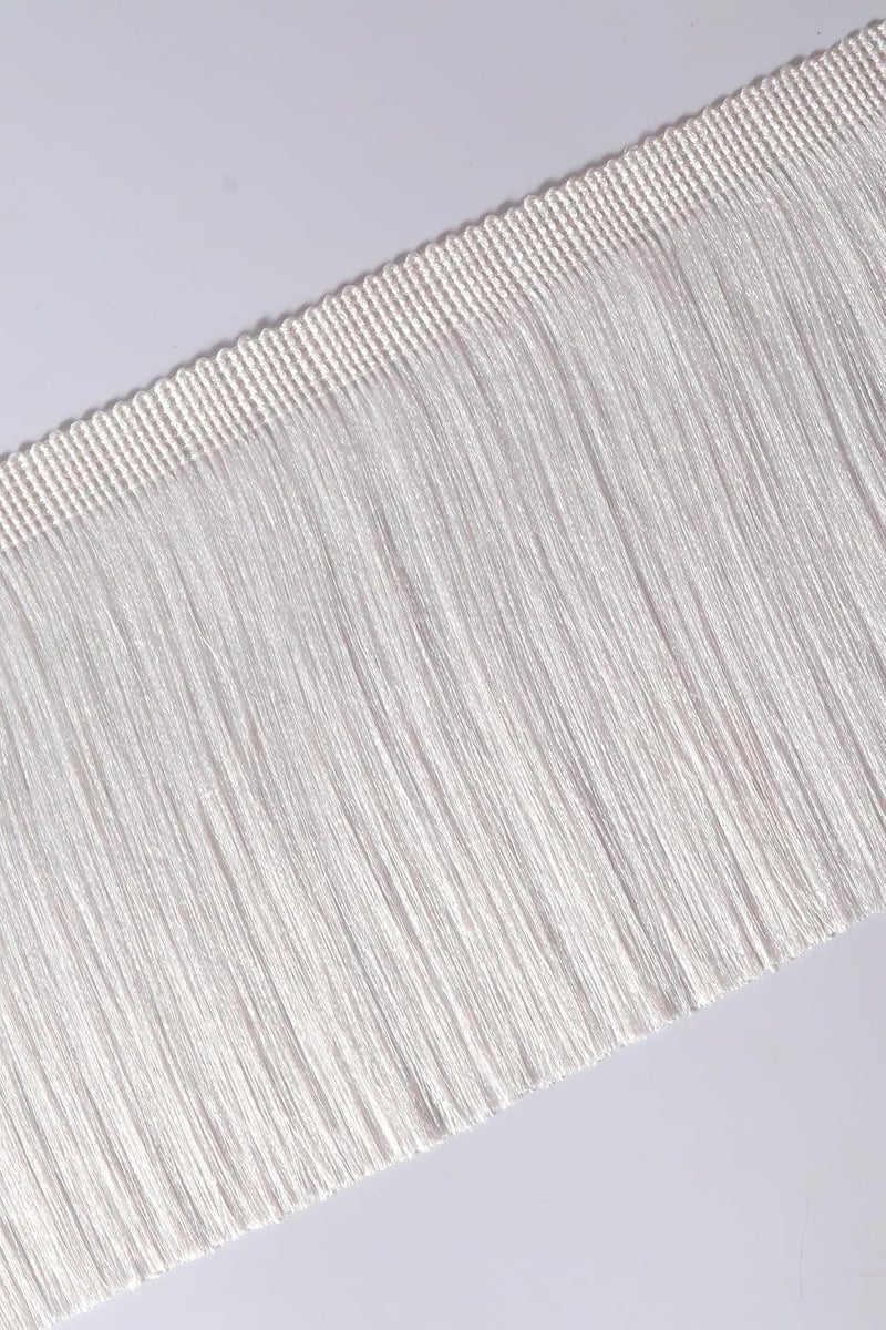 PREMDAS LACES Premdas Lace Fringe Trim Lace Polyerter Fibre Tassel 6Inch Wide 10 Yards Long For Clothes Accessories Latin Wedding Dress Diy Lamp Shade Decoration Pack Of 1 Off White - Image 2