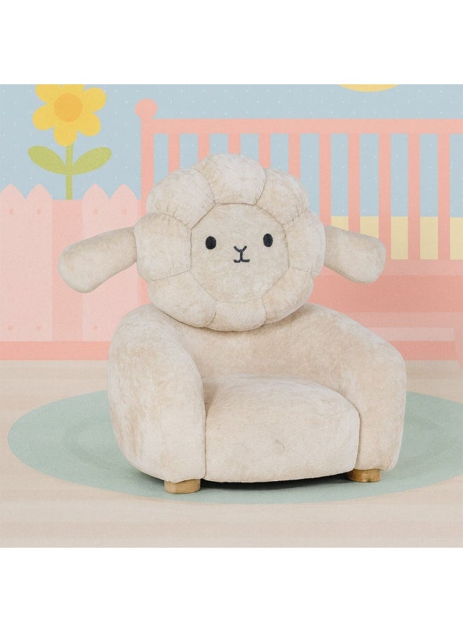 DANUBE HOME Little Lamb Kids Chair – Cute, Plush, Comfortable Toddler Chair, Perfect For Bedroom, Playroom, Or Relaxing Moments - White - Image 2
