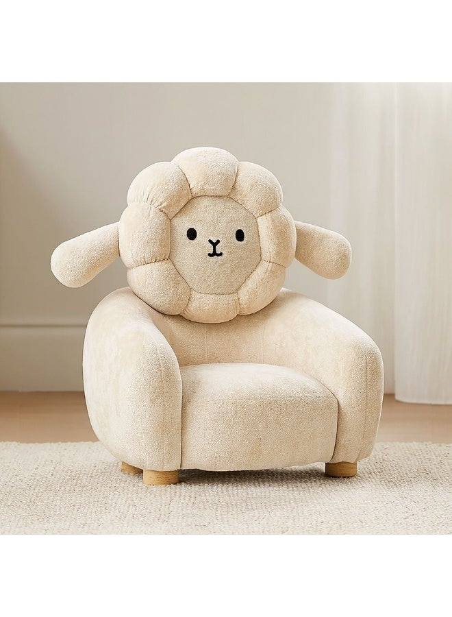 DANUBE HOME Little Lamb Kids Chair – Cute, Plush, Comfortable Toddler Chair, Perfect For Bedroom, Playroom, Or Relaxing Moments - White - Image 1