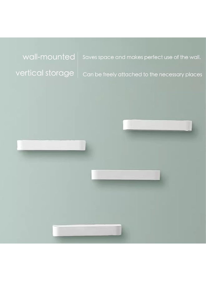 عالية الجودة رفّ معلق على الحائط لحمل النعال - منظم تخزين أحذية من بلاستيك البولي بروبيلين بتصميم تصريف، تركيب لاصق، رف موفر للمساحة لمدخل الحمام - متوفر بمقاسات متوسطة/كبيرة - أبيض (متوسط) - Image 3