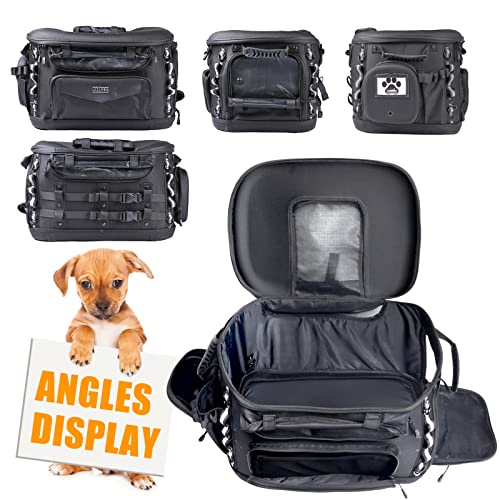 Hutexico Motorcycle Dog Carrier, Portable Pet Carrier Pet Travel Bag Cat Carrier Bag for Harley Street Glide Road King Touring TrikeTriumph Tiger 900 BMW F650GS (Black) - Image 5