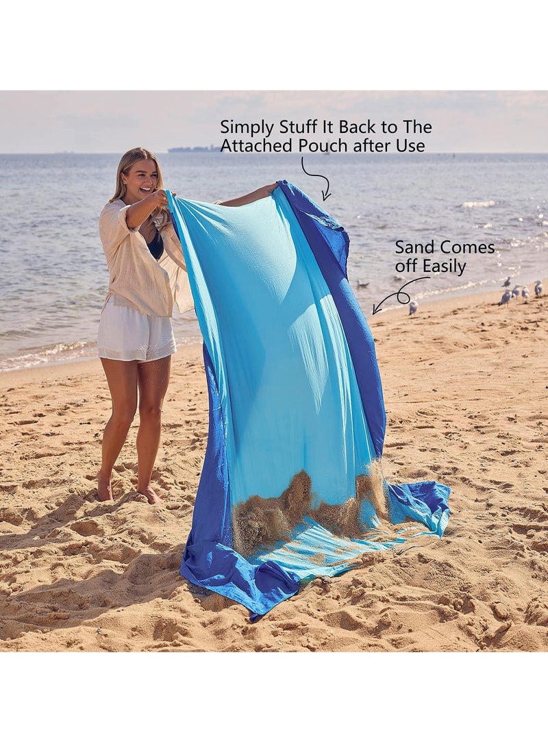 SYOSI Beach Blanket Soundproof, Extra-Large Beach Mat, Big & Compact Sand Free Mat Quick Drying, Lightweight & Durable with 6 Stakes & 4 Corner Pockets  - Image 3