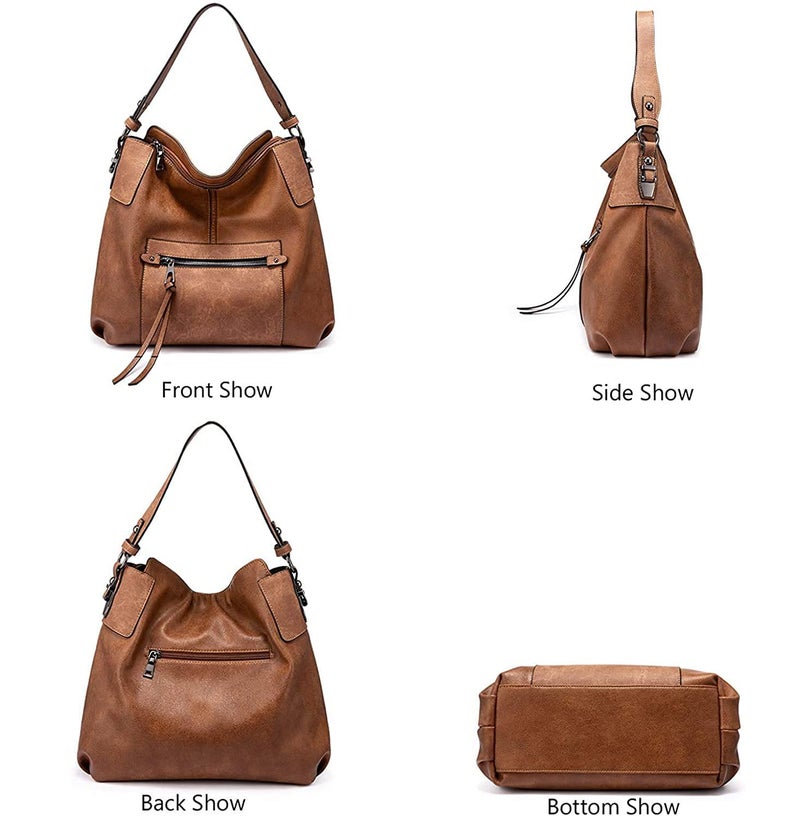 INOVERA (LABEL) Handbags for Women Stylish - Faux Leather Ladies Shoulder Purse - Daily, Office Use Hobo Bags (Brown) - Image 3