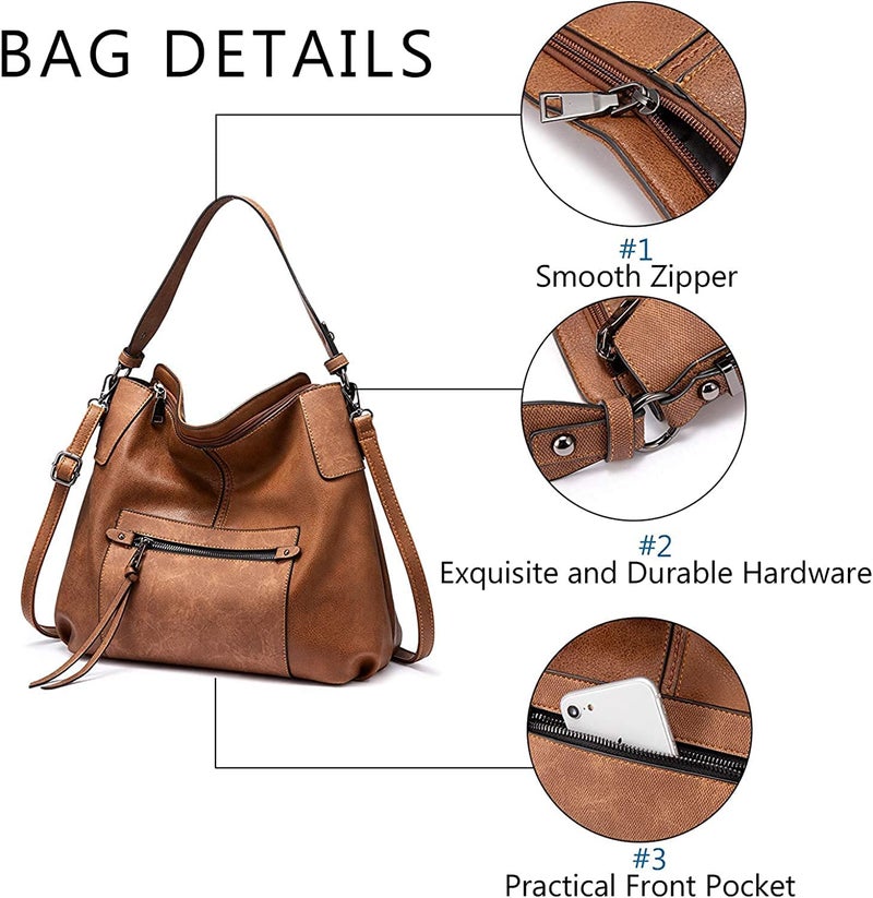 INOVERA (LABEL) Handbags for Women Stylish - Faux Leather Ladies Shoulder Purse - Daily, Office Use Hobo Bags (Brown) - Image 4