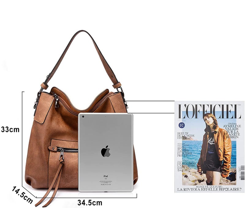 INOVERA (LABEL) Handbags for Women Stylish - Faux Leather Ladies Shoulder Purse - Daily, Office Use Hobo Bags (Brown) - Image 2