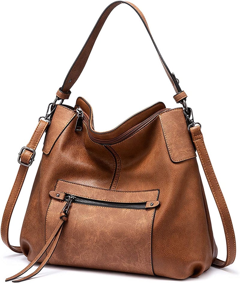 INOVERA (LABEL) Handbags for Women Stylish - Faux Leather Ladies Shoulder Purse - Daily, Office Use Hobo Bags (Brown) - Image 1