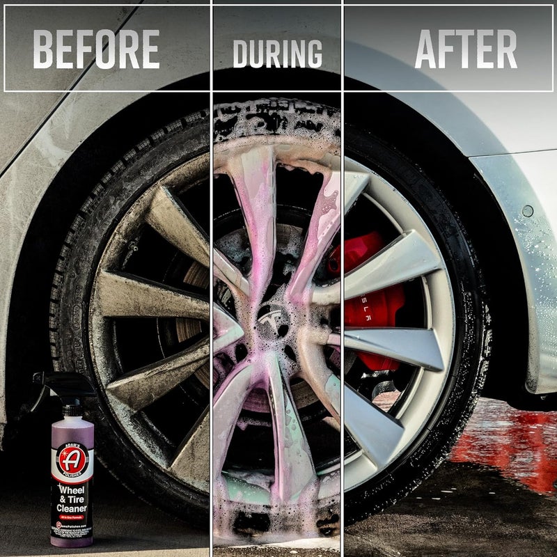 Adam's Polishes Wheel & Tire Cleaner 2-Pack - Professional All in One Tire & Wheel Cleaner Use W/Wheel Brush & Tire Brush | Car Wash Wheel Cleaning Spray for Car Detailing | Safe On Most Rim Finishes Wide use compliant quality - Image 2