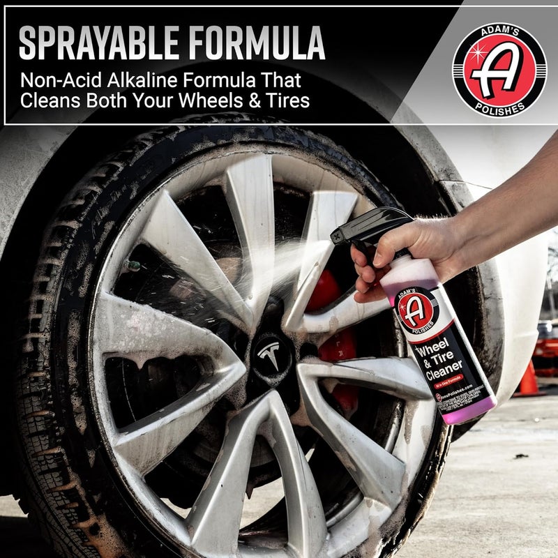 Adam's Polishes Wheel & Tire Cleaner 2-Pack - Professional All in One Tire & Wheel Cleaner Use W/Wheel Brush & Tire Brush | Car Wash Wheel Cleaning Spray for Car Detailing | Safe On Most Rim Finishes Wide use compliant quality - Image 3