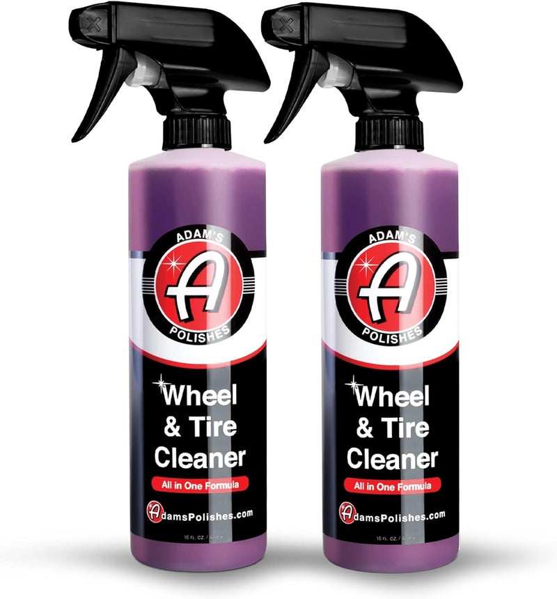 Adam's Polishes Wheel & Tire Cleaner 2-Pack - Professional All in One Tire & Wheel Cleaner Use W/Wheel Brush & Tire Brush | Car Wash Wheel Cleaning Spray for Car Detailing | Safe On Most Rim Finishes Wide use compliant quality - Image 1