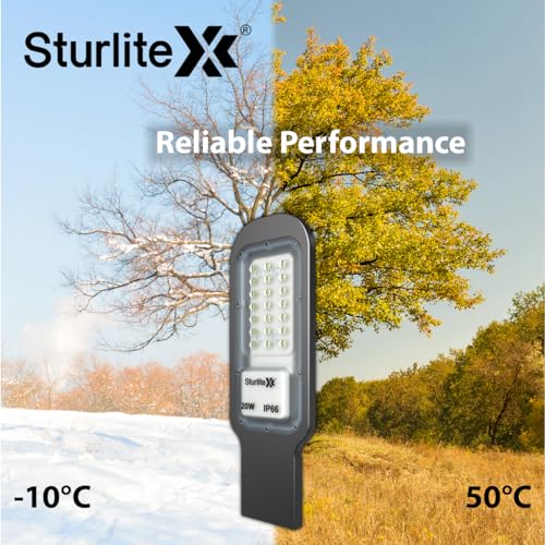 Sturlite Asteor 20W LED Street Light| Cool White 6500K Color Temperature LED Street Lamp| IP66 Waterproof Surge Protection Focus Light for Garage, Parking, Garden, Playground & Sidewalks - (Pack of 2) - Image 5