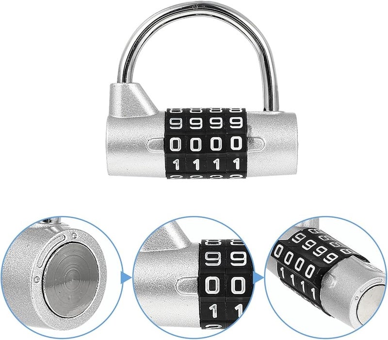 Zinc Alloy Digit Combination Padlock for Locker Cabinet Desk Mailbox Security - Image 3