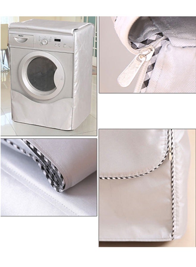 Washer Cover Dryer, Washine Machine Waterproof and dustproof thickening Front Loading, Silver Coating Oxford Cloth Roller Washing Sun resistant Dust - Image 5