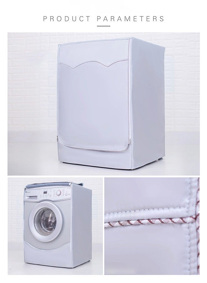 Washer Cover Dryer, Washine Machine Waterproof and dustproof thickening Front Loading, Silver Coating Oxford Cloth Roller Washing Sun resistant Dust - Image 1