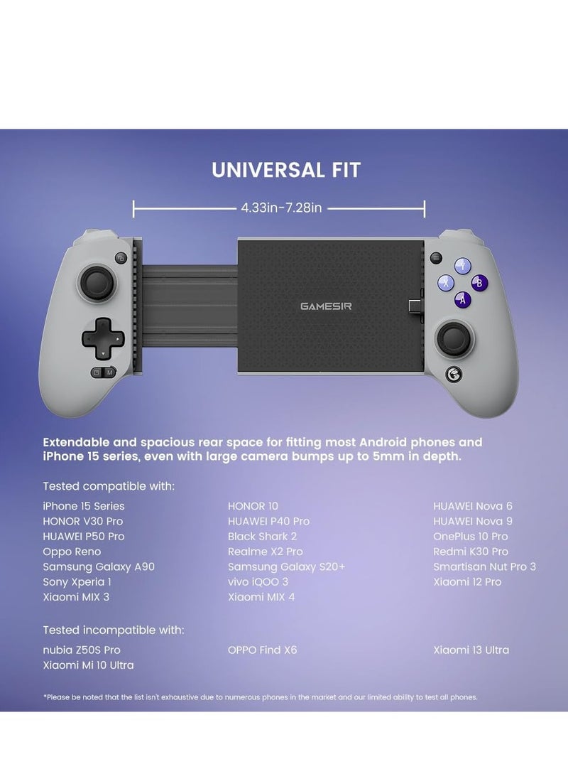 جيم سير - وحدة تحكم الألعاب المحمولة GameSir G8 Galileo Type-C لسلسلة Android وiPhone 15 (USB-C)، مع عصا التحكم بتأثير Hall/Hall Trigger، ومقبس صوت 3.5 مم - Image 1