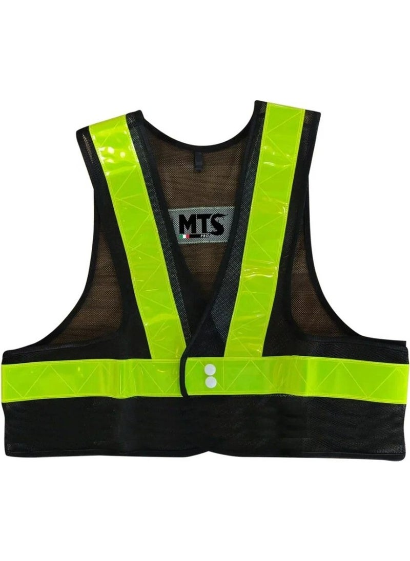 Ebakbak Motorcycle Reflective Vest Knitted Fabric 3mm Reflector Motor Vest Neon 