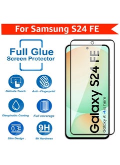 Generic Tempered Glass Screen Protector Full Glue Edge to Edge 9H Hardness Anti Fingerprint Scratch Resistance Glass (Fingerprint work) For Samsung Galaxy S24 Fe  - Image 2