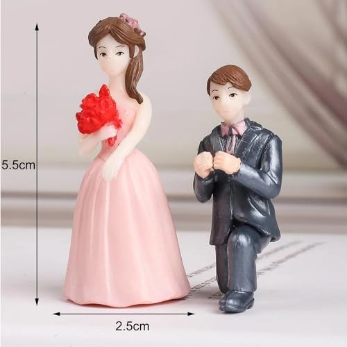 ascension 1 Set Romantic Propose Style Couples Gift for Girlfriend Boyfriend Figurines and Valentine Decoration Items Showpiece for Valentines Gifts Miniature Set for Living Room Bed Room - Image 3