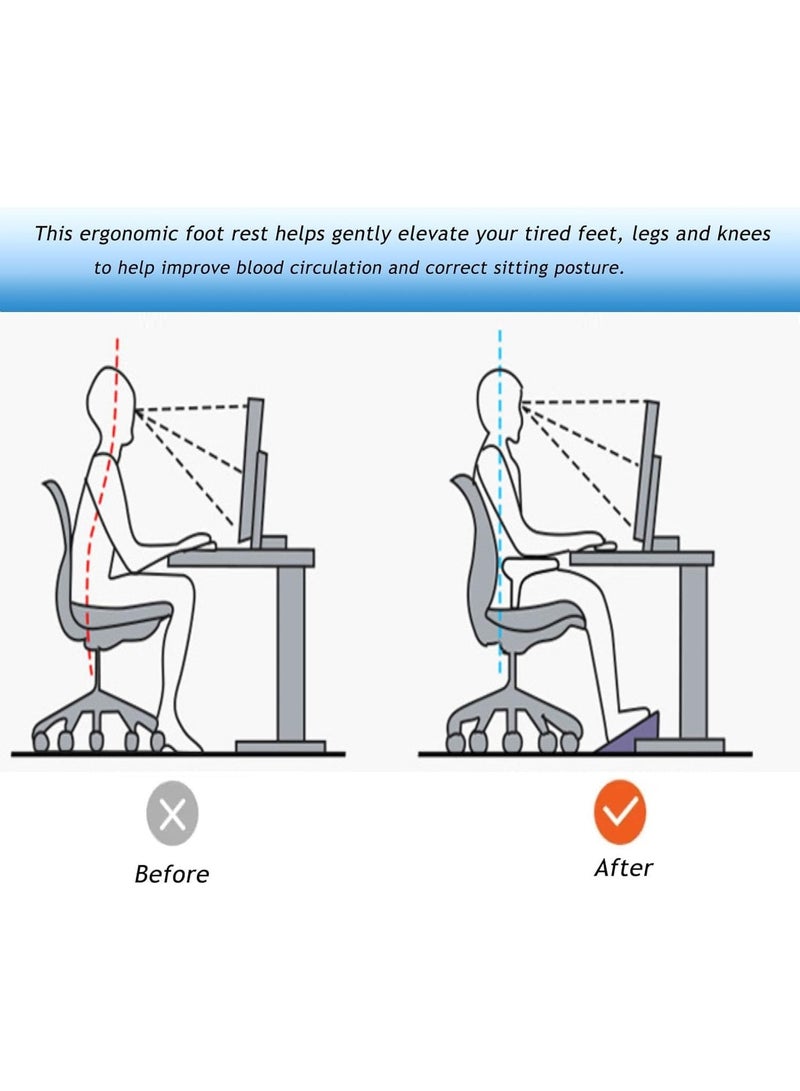 KIIUMI Adjustable Under Desk Footrest, Foot Rest for Under Desk at Work with Massage, Foot Stool Under Desk with 6 Height Position Adjustment, Ergonomic Foot Rest for Home, Office - Image 5