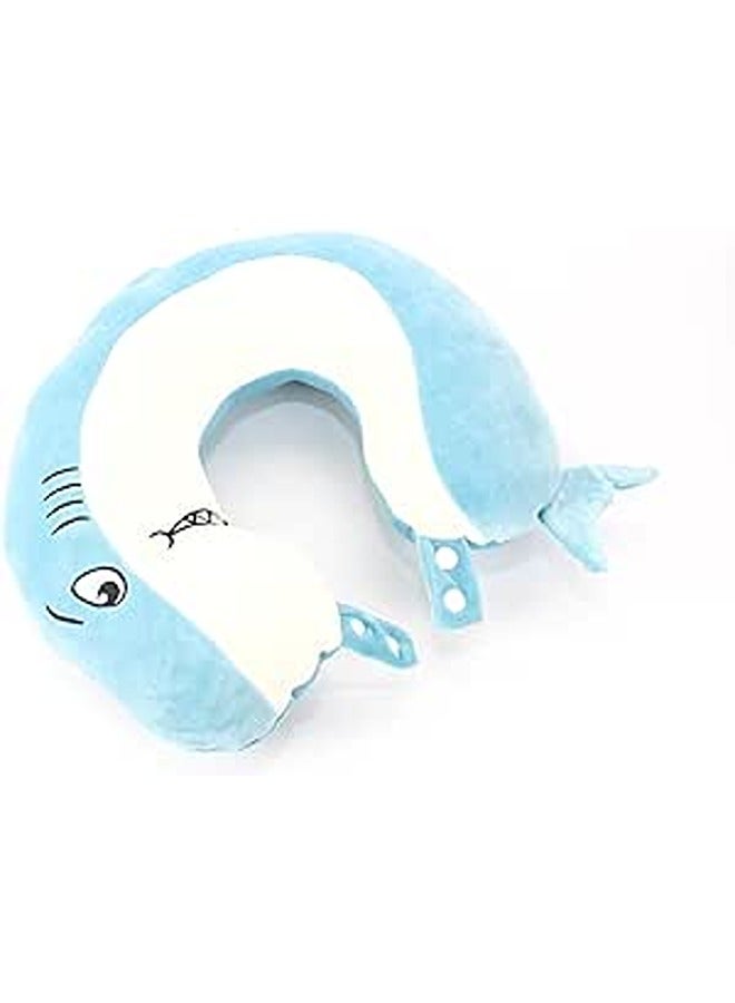 Comfy Neck Support Soft Fiber Travel Neck Pillow U-Shape For Car, Travel, Office,Airplane and Gifts - Shark