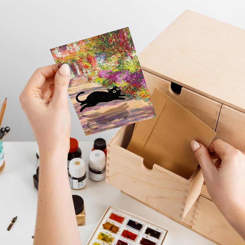 Whaline 36 Pcs Art Print Postcards Famous Painting with Black Cat Post Cards Assortment 6 Designs Greeting Cards for Birthday Baby Shower Party Favors Supplies, 4 x 6 Inch - Image 5