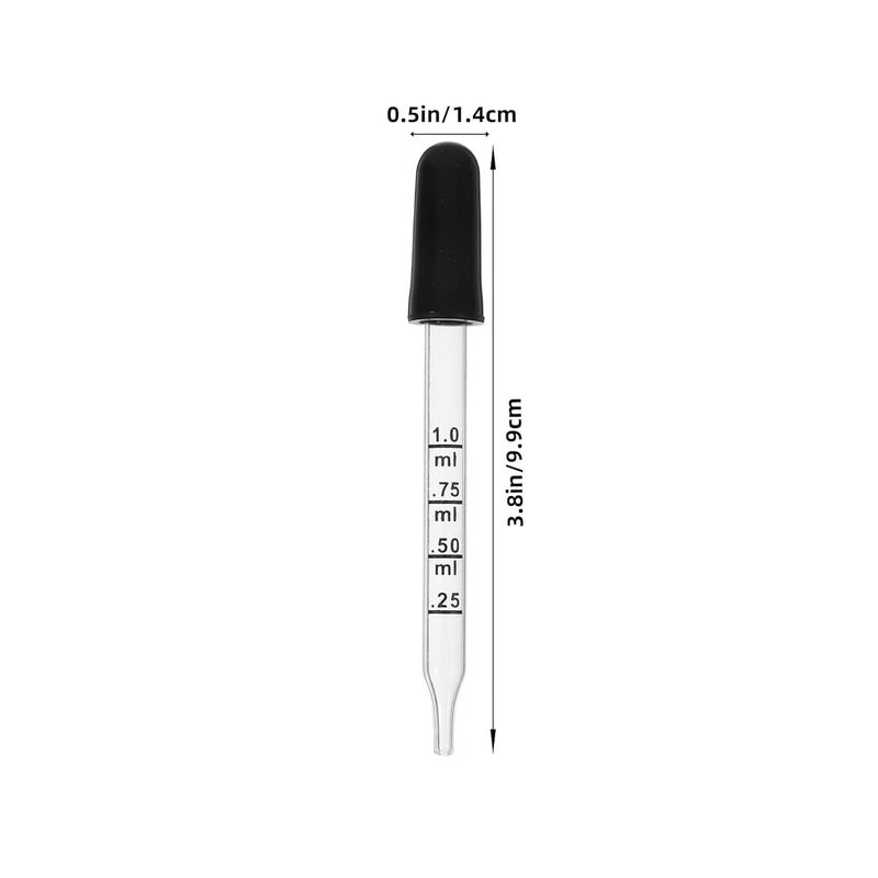 40pcs Glass Graduated Dropper Pipettes 1ml Eye Droppers with Straight and Curved Tips for Essential Oils, Liquid Medicine Dispensing, and Plant Nutrient Applications - Image 2