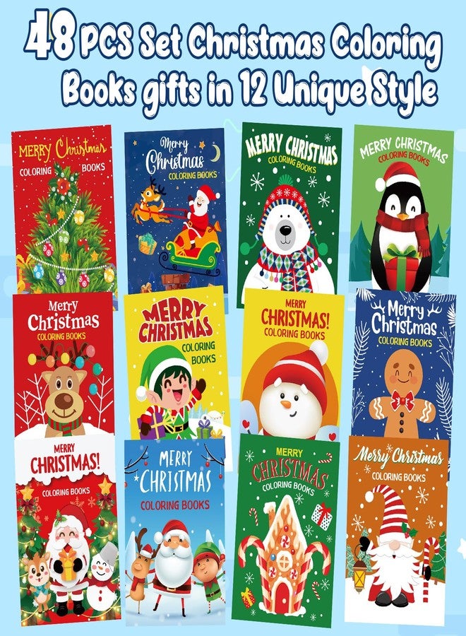 Zhanmai 48 Set Christmas Coloring Books Gift Pack Xmas Coloring Books Bulk for Kids 12 Colors Rainbow Crayons Xmas Goodie Bag Holiday Stuffer Christmas Party Favors for Kids School Classroom Activity - Image 3