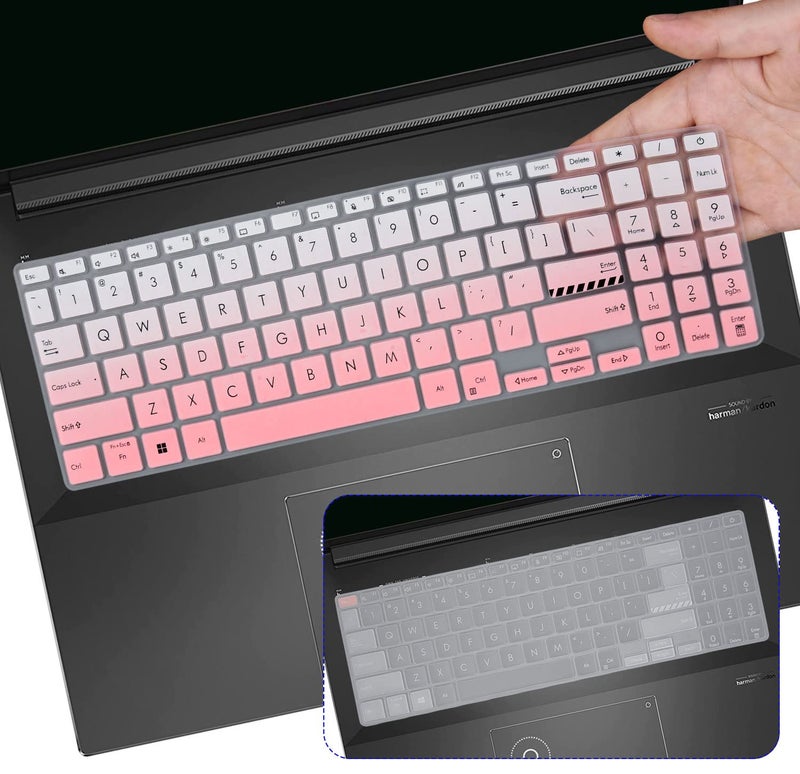 DAMMOMKO 2PCS Keyboard Cover for ASUS VivoBook 16X OLED F1605VA F1603 M1603 X1603 M1605, VivoBook Pro 16X OLED K3605 K6602 TN3604, VivoBook Pro 15X K6501 M6501 K3502 M3502 M1503, Vivobook Go 15.6" E1504FA - Image 1
