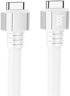 Hoco X85 - Strength Silicone Fast Charging And Data Transmittion Cable (60W - 3A - 1M), USB-C To USB-C Plug, Compatible With Samsung Huawei Xiaomi Oppo - White