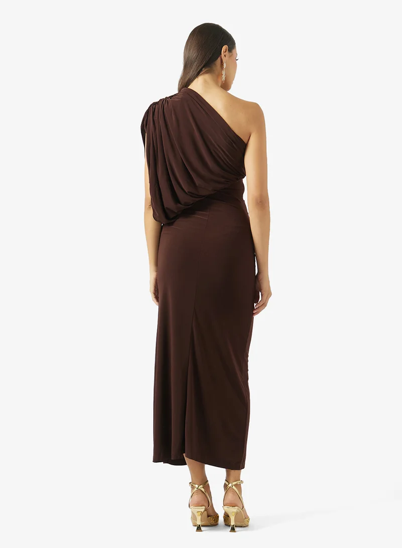 ELLA One Shoulder Draped Bodycon Dress