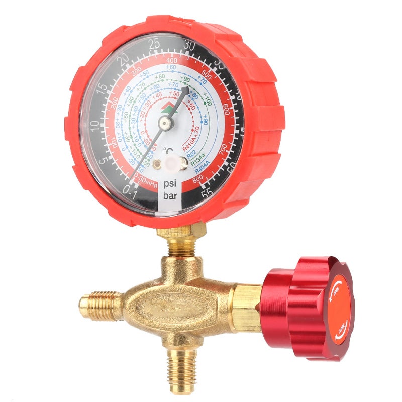 Hongsen Manifold Gauge: Plastic & Metal, 800psi Max Pressure - Perfect Match For R404a R22 R410 R134a, Easy To Install & Read for HVAC System Repair - Image 3
