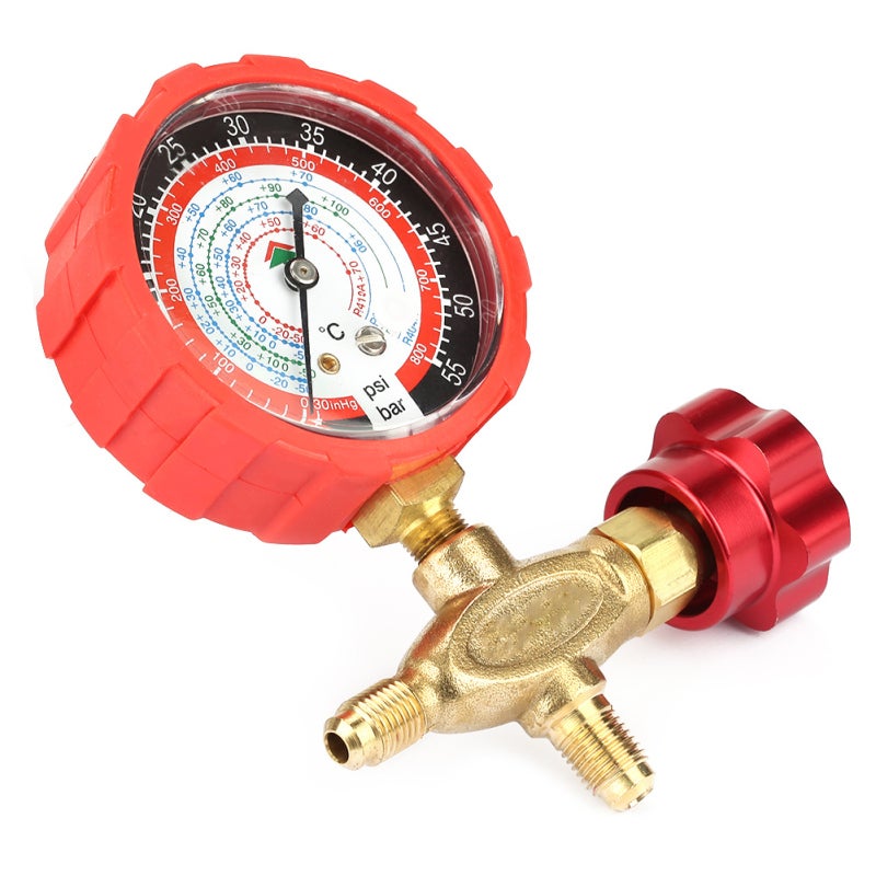 Hongsen Manifold Gauge: Plastic & Metal, 800psi Max Pressure - Perfect Match For R404a R22 R410 R134a, Easy To Install & Read for HVAC System Repair - Image 4
