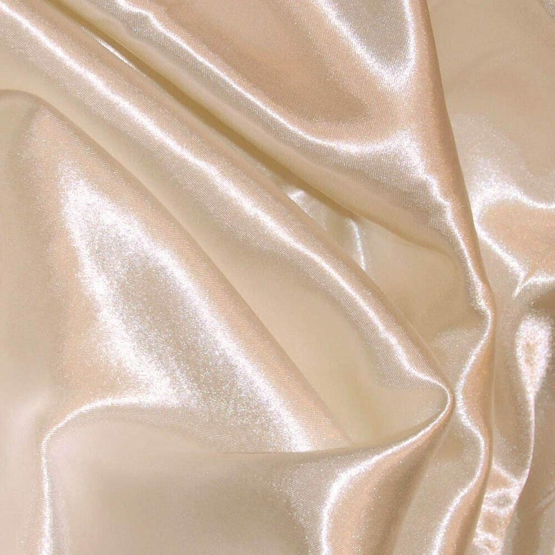 Bini Fabrics Champagne Silky Satin Dress Fabric Plain Satin Material 4445 Width Slik Shiny Fabrics 2 Meter - Image 1
