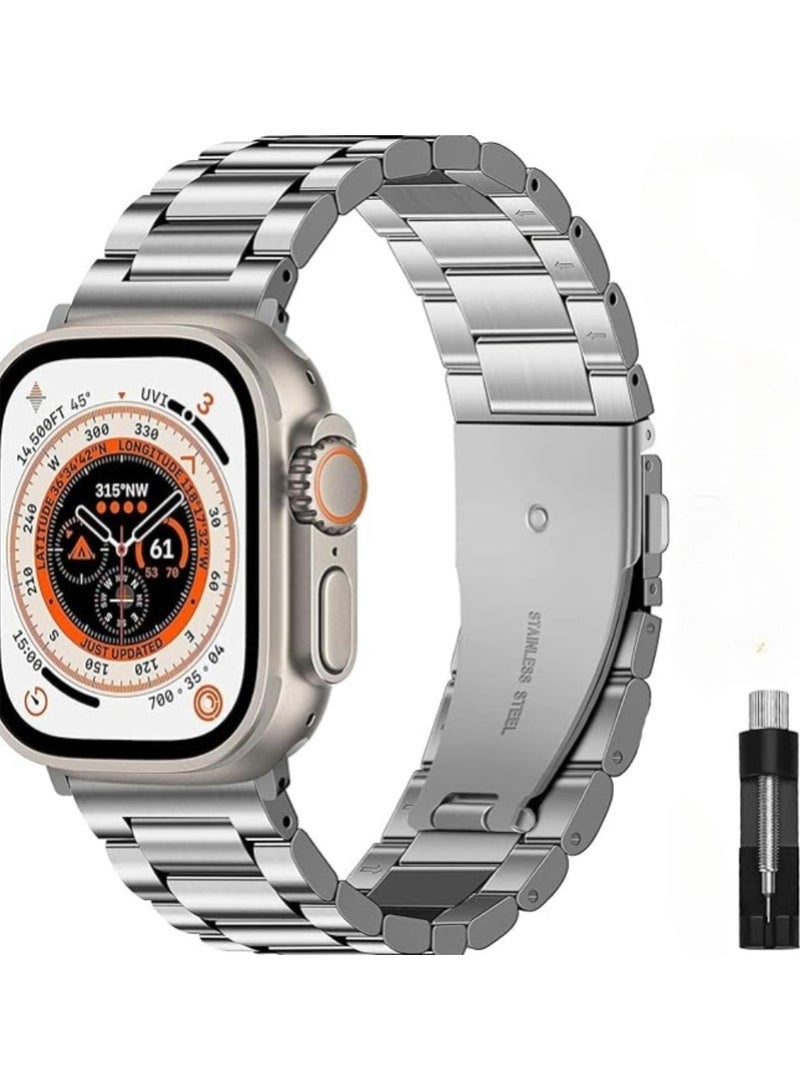 Bukela Compatible Apple Watch Straps 42mm 44mm 45mm 49mm, Stainless Steel iWatch Band with Case for Apple Watch Series 8/7/6/5/4/3/2/1/SE/SE2/Ultra - Image 1