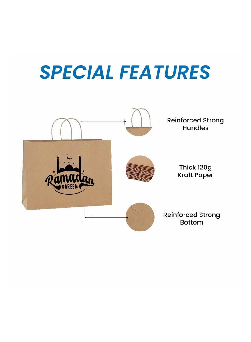 PRINTSHOP4ME Kraft Brown Paper Bags Pack Of 25-Printed Ramadan Design-Durable,Reusable,Biodegradable Bags For Gifting Or Crafting - Image 4