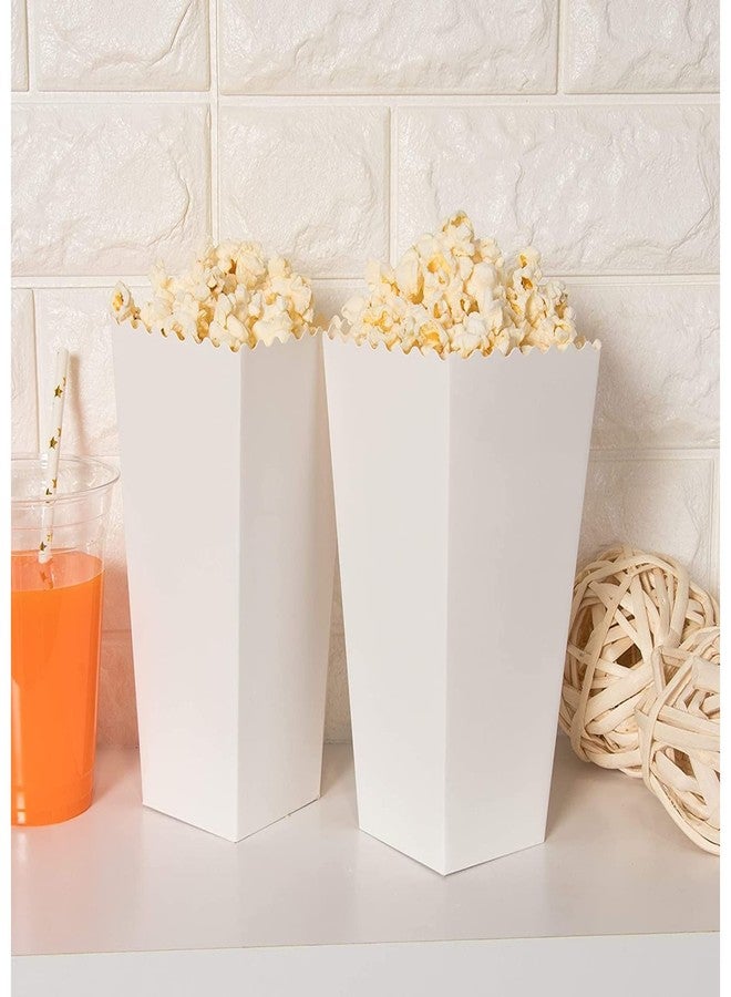 BLUE PANDA 100 Pack White Popcorn Boxes Bulk for Party - White Popcorn Containers for Movie Night & Carnival Decorations - 46 oz Paper Box (7.8 x 4.25 x 4.25) - Image 3