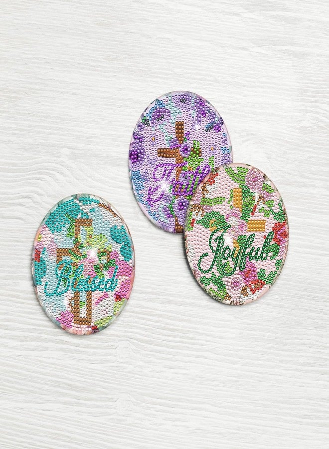 INCOK Diamond Painting Art Coaster Kit - 8 PCS Cross Christian Diamond Art Coaster Set With Bible Verse Religious Gem Art Coaster Non Slip Diamond Painting Kits Inspirational Gift for Adults Beginners Xmas - Image 4