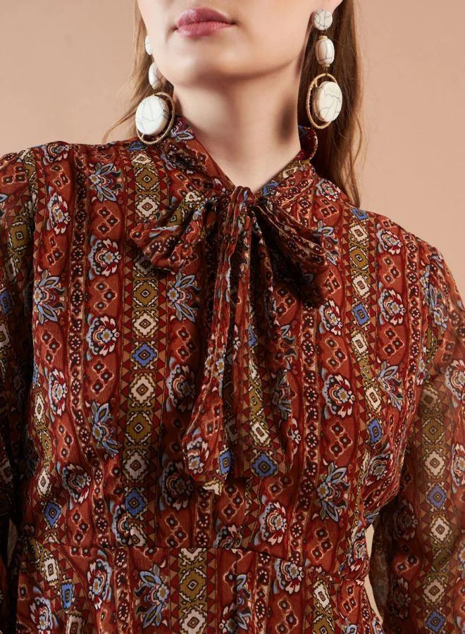 Freehand  Women Fit and Flared Casual Indie Print Handkerchief Dress for Women | Best Price UAE