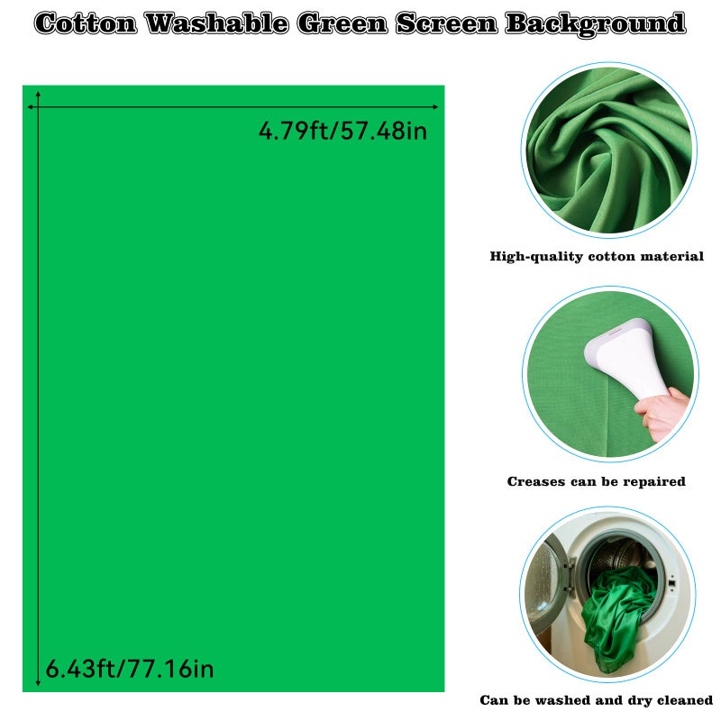 MJDYTYT Green Screen Backdrop Kit with Stand - 6.5x5 Ft Portable Green Screen & Adjustable Backdrop Stand for Streaming, Photography, Gaming, Zoom (Includes 4 Clips & Carrying Case) - Image 4