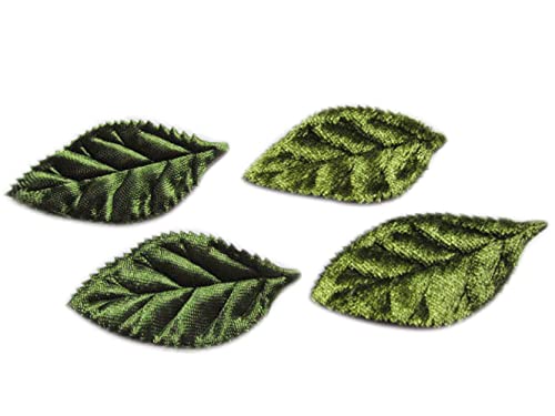 YYCRAFT Pack of 80 Padded 2-Faced Satin Velvet Leaf Appliques/Craft - Image 1
