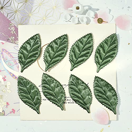 YYCRAFT Pack of 80 Padded 2-Faced Satin Velvet Leaf Appliques/Craft - Image 3