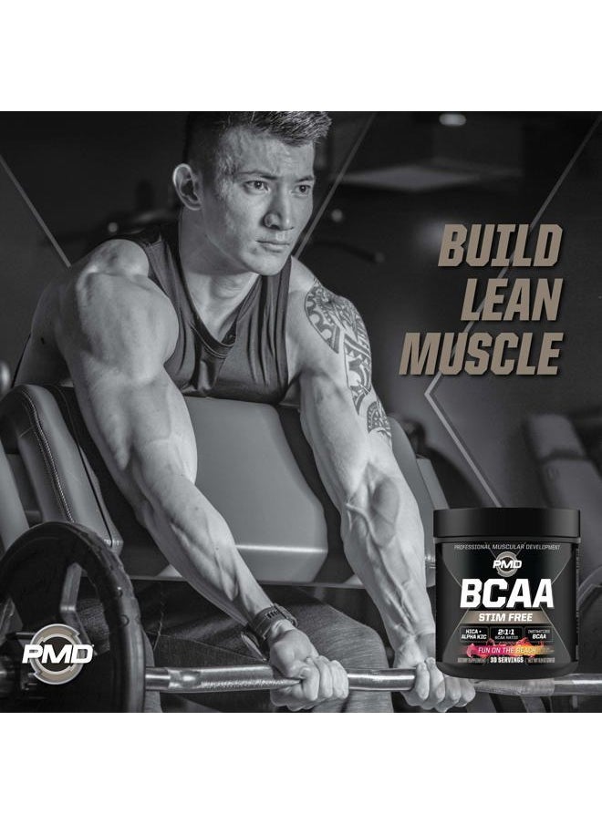 PMD - Sports BCAA Stim-Free Amino Acids - Better Workout Performance, Enhanced Recovery, Daily Energy, Muscle Builder, and Muscle Sparing - BCAA Powder Drink Mix - Fun on The Beach (30 Servings) - Image 1